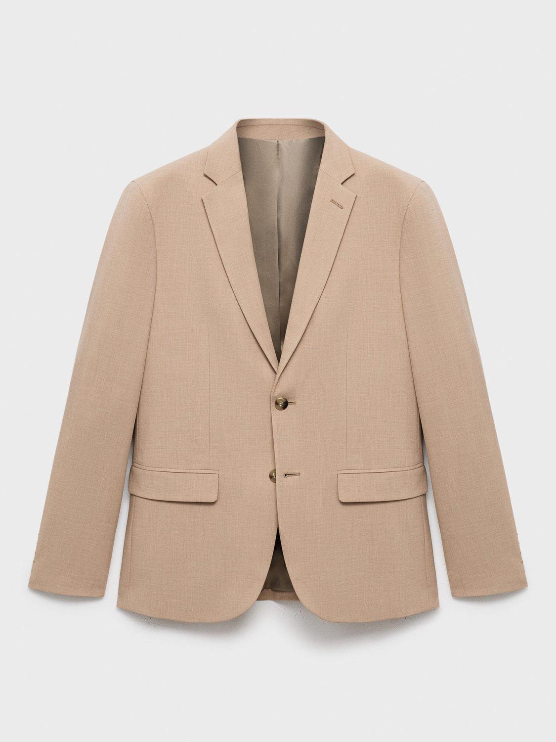 Product image 3 of 8, which shows Mango Paris Super Slim Fit Blazer, Light Beige, 34