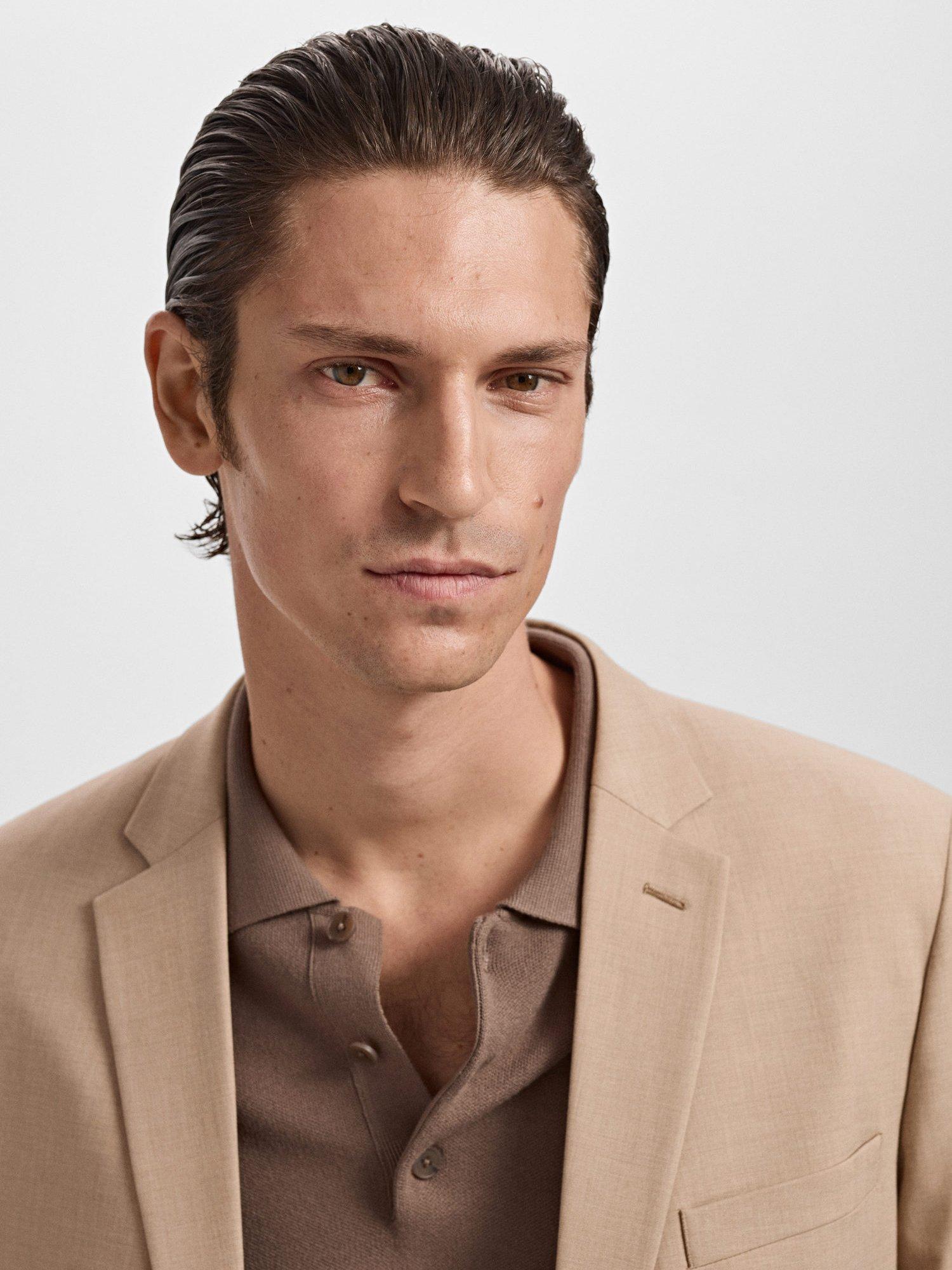 Product image 6 of 8, which shows Mango Paris Super Slim Fit Blazer, Light Beige, 34