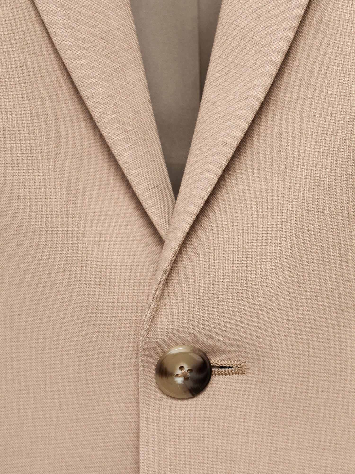 Product image 8 of 8, which shows Mango Paris Super Slim Fit Blazer, Light Beige, 34
