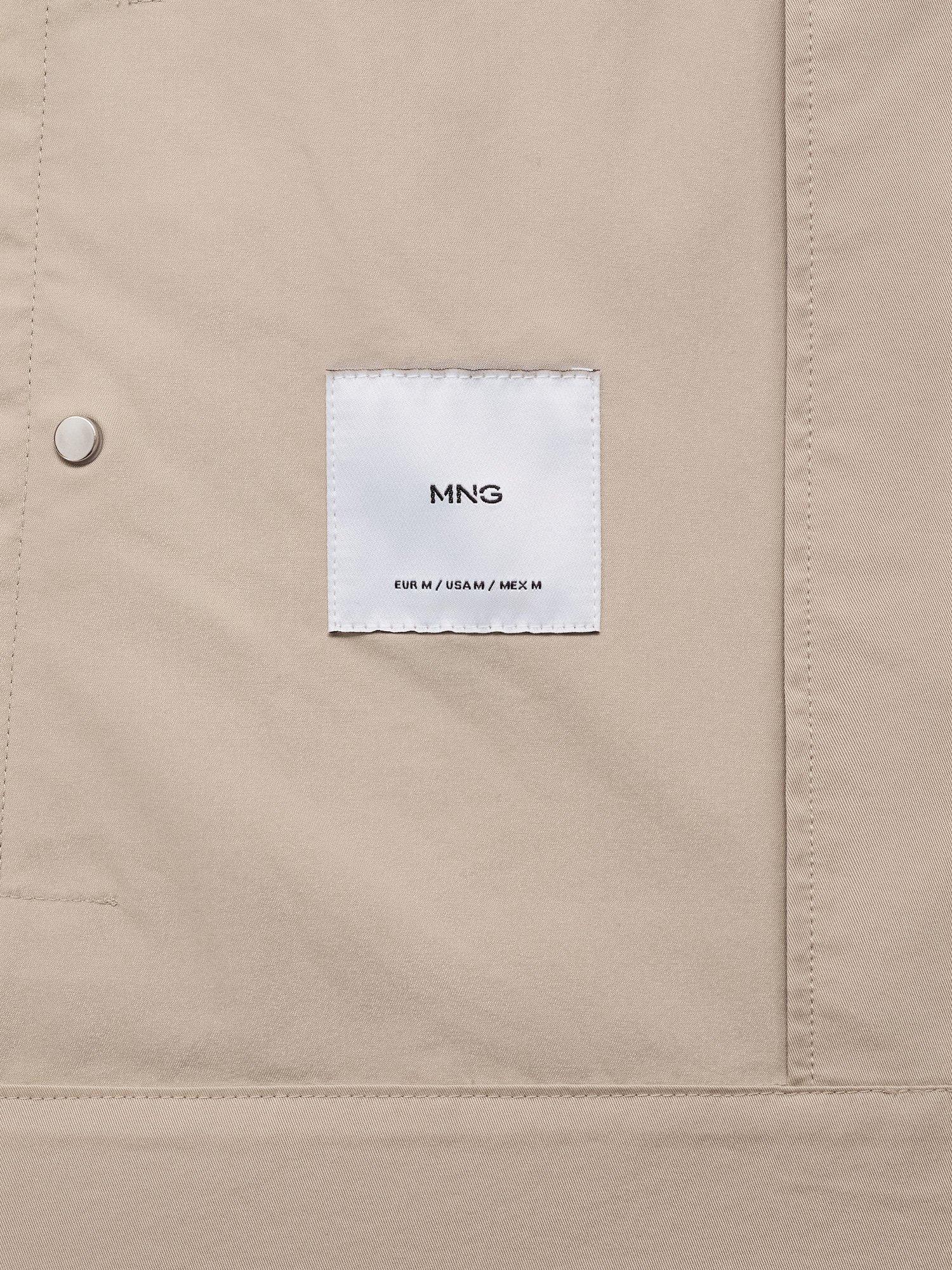 Product image 5 of 9, which shows Mango Murano Zip Front Cotton Blend Jacket, Pastel Brown, S