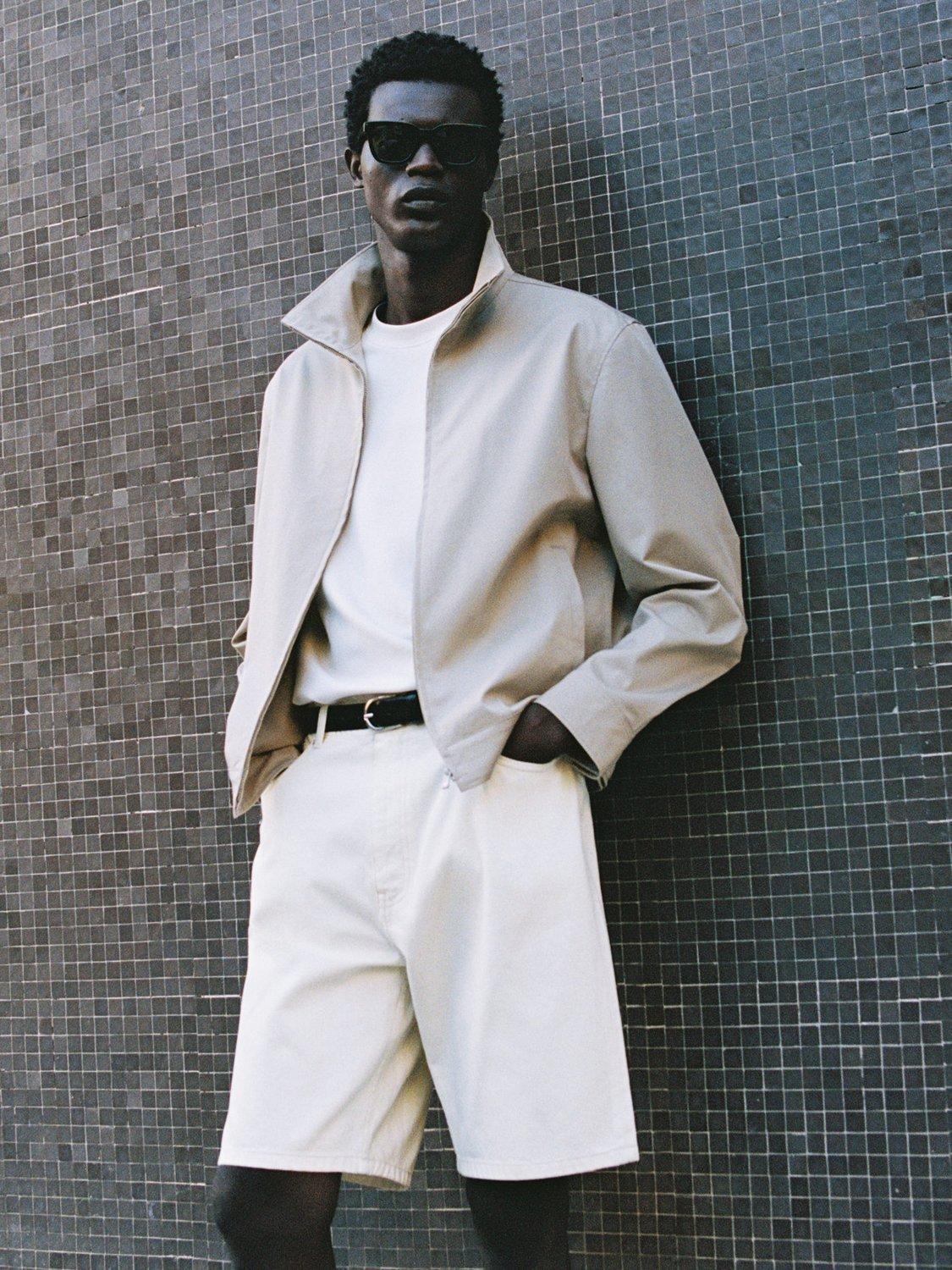 Product image 9 of 9, which shows Mango Murano Zip Front Cotton Blend Jacket, Pastel Brown, S