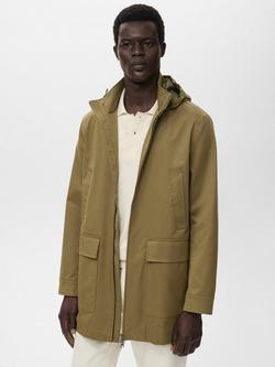 Mango Parko Water-Repellent Parka Jacket, Beige/Khaki, Beige/Khaki