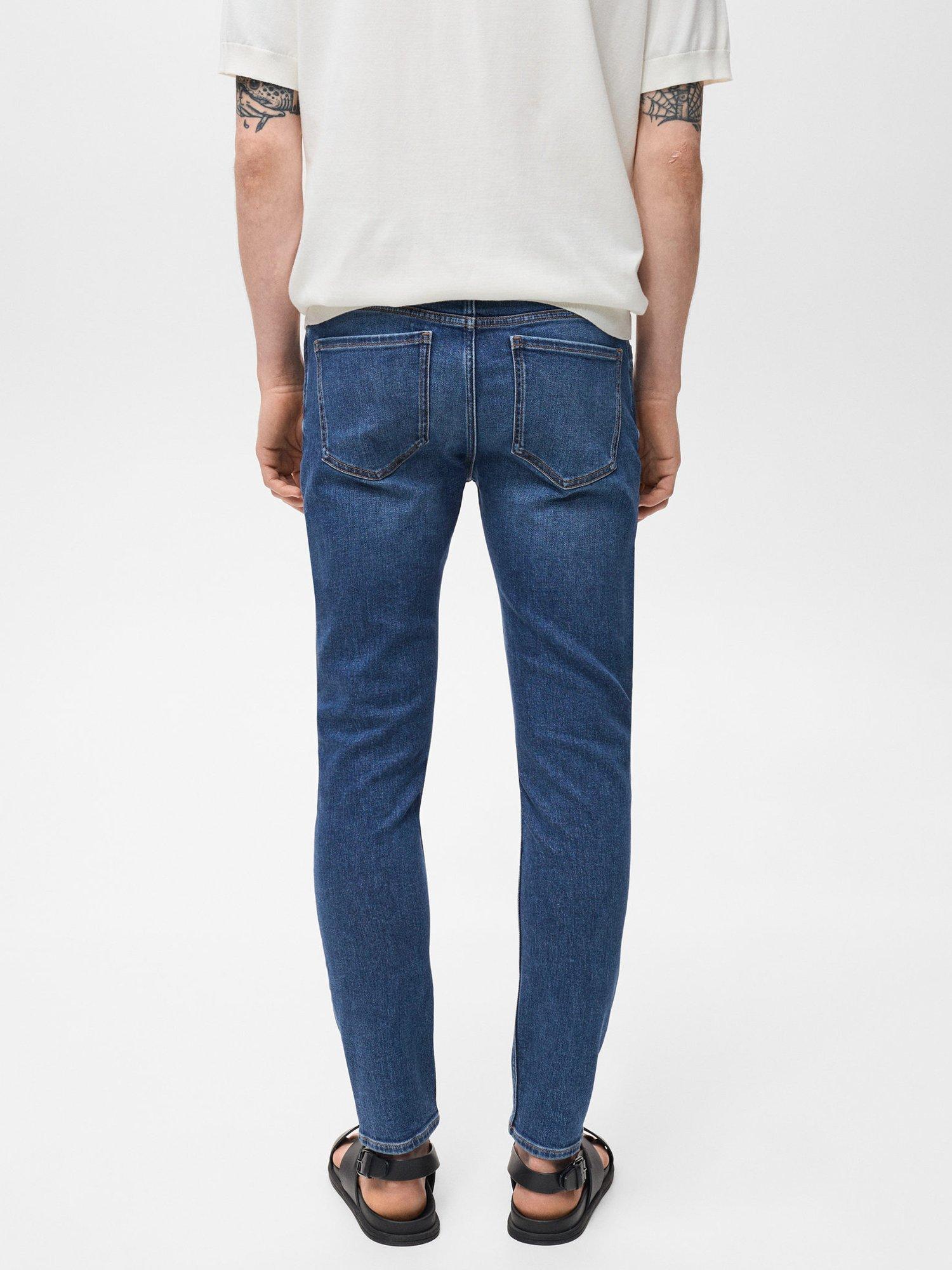 Product image 4 of 8, which shows Mango Jude Skinny Fit Jeans, Mid Blue, 29