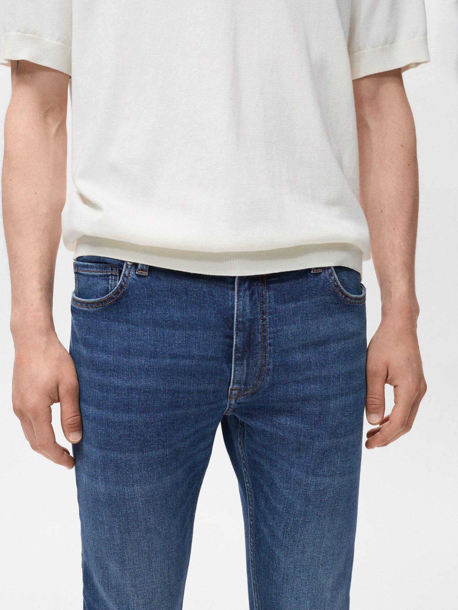 Product image 6 of 8, which shows Mango Jude Skinny Fit Jeans, Mid Blue, 29