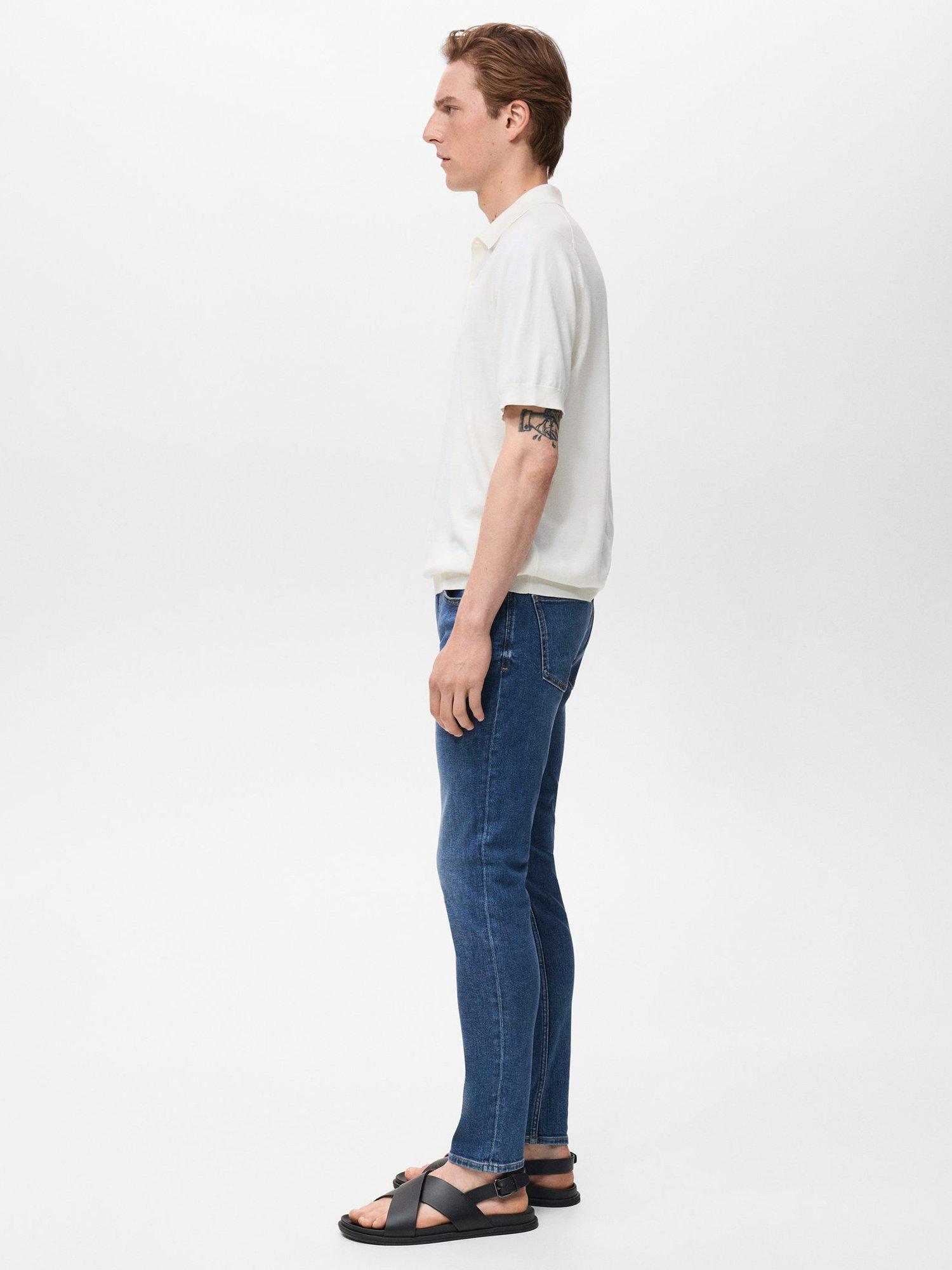 Product image 7 of 8, which shows Mango Jude Skinny Fit Jeans, Mid Blue, 29
