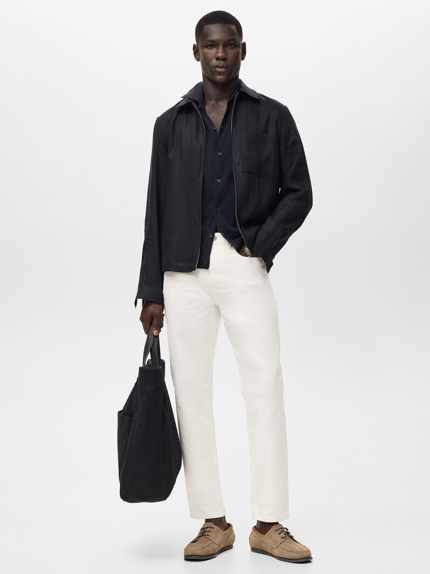 Product image 2 of 8, which shows Mango Lori Tapered Fit Jeans, Natural White, 32