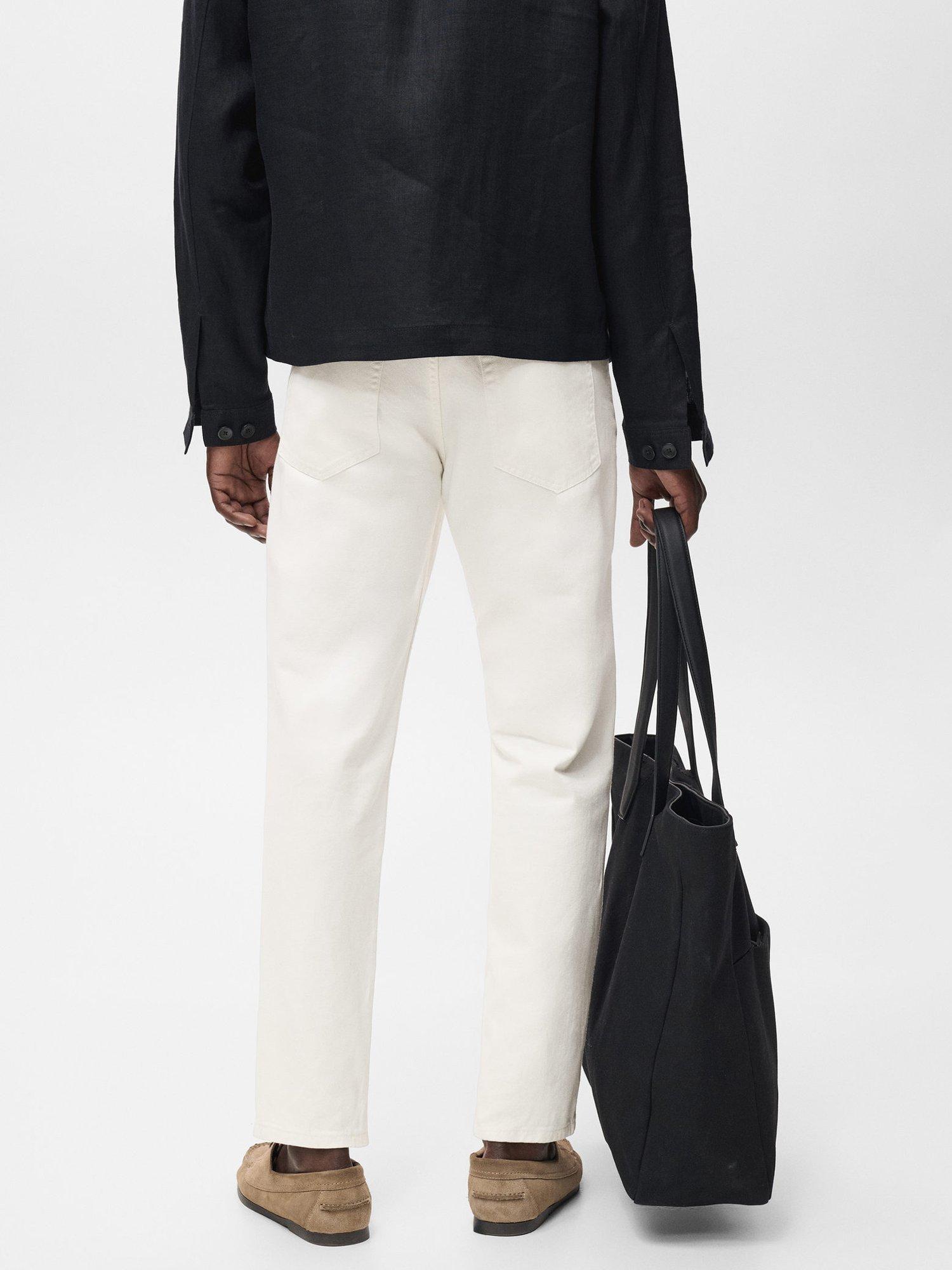 Product image 4 of 8, which shows Mango Lori Tapered Fit Jeans, Natural White, 32