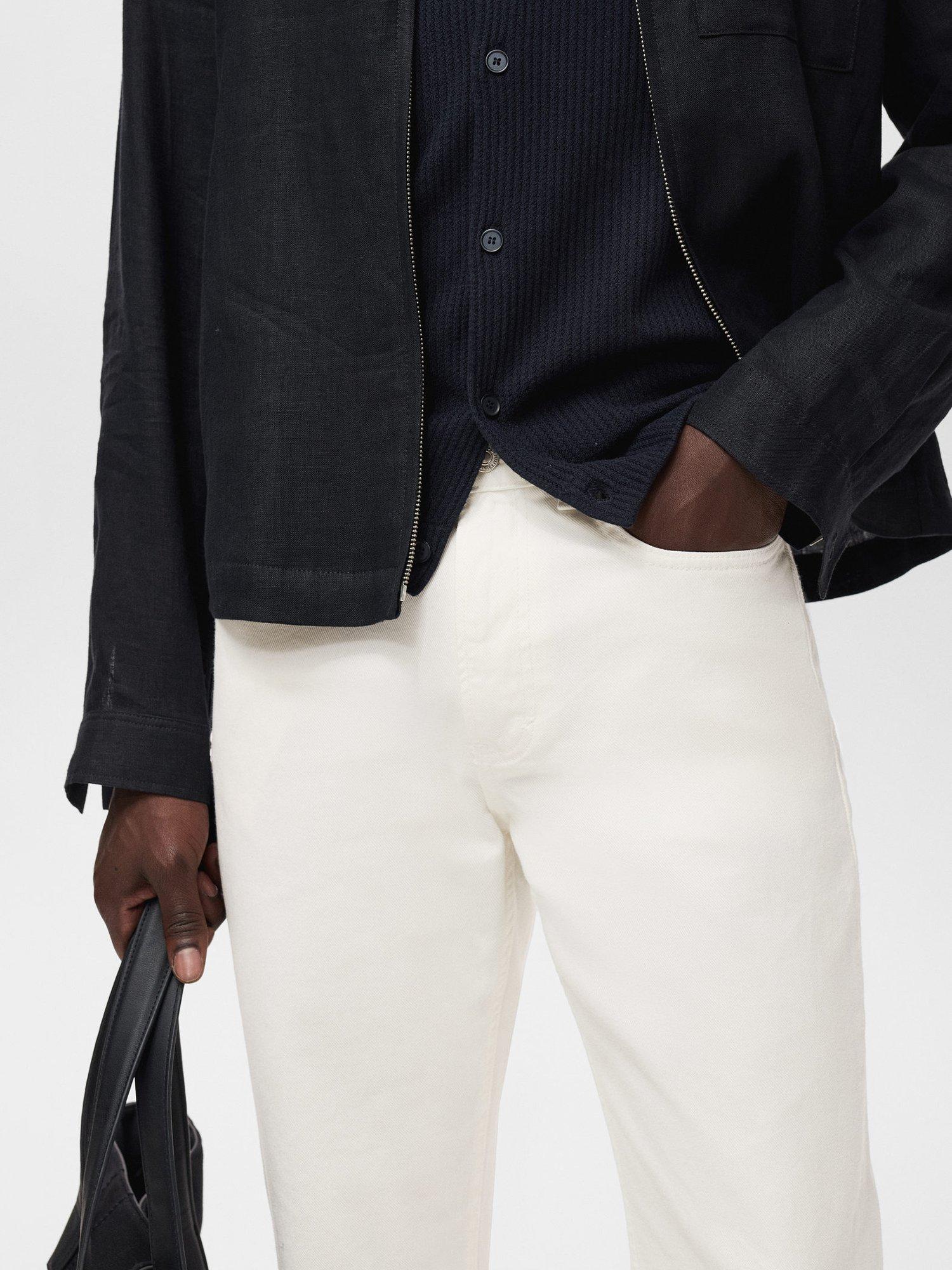 Product image 6 of 8, which shows Mango Lori Tapered Fit Jeans, Natural White, 32