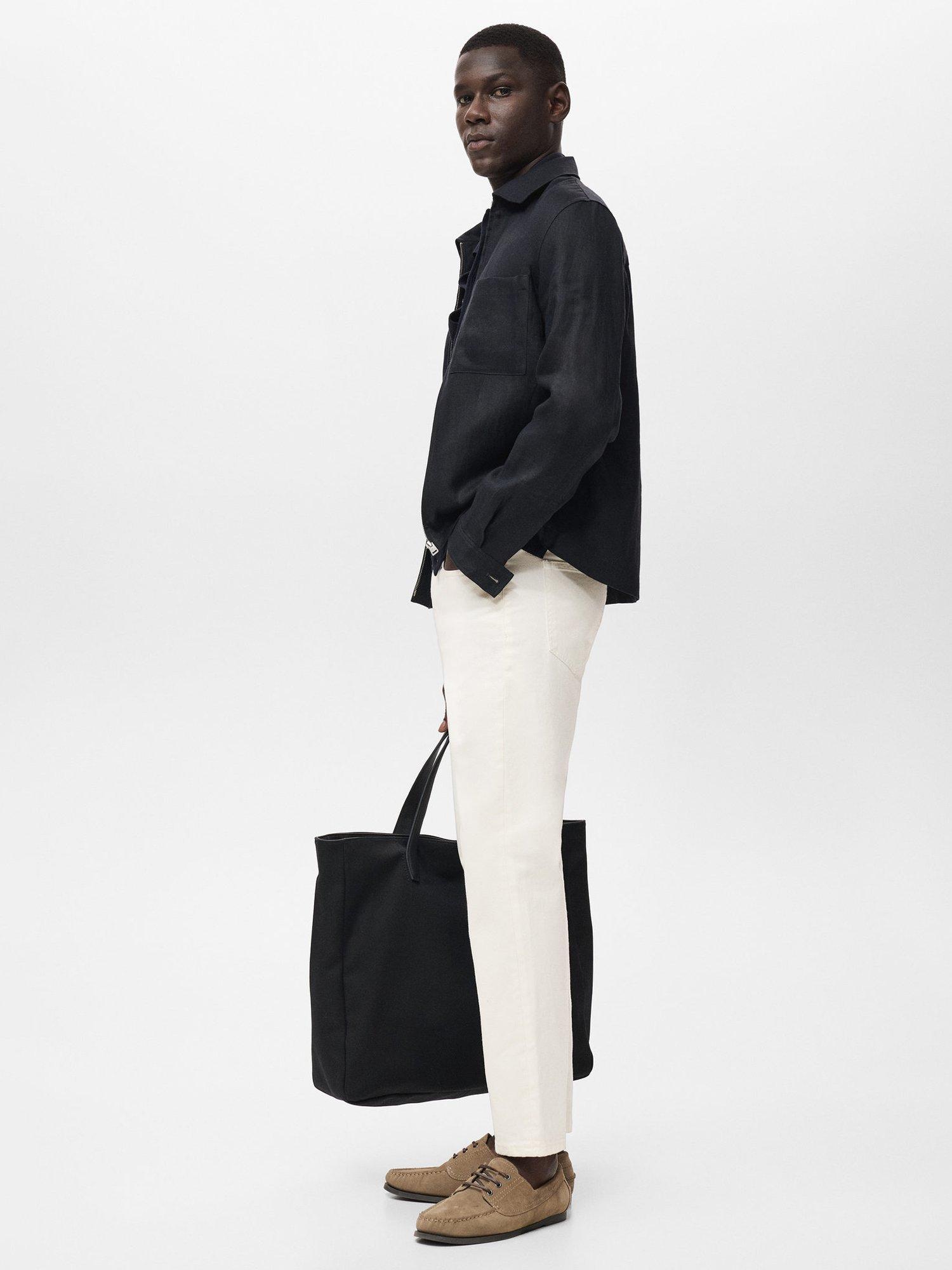 Product image 7 of 8, which shows Mango Lori Tapered Fit Jeans, Natural White, 32