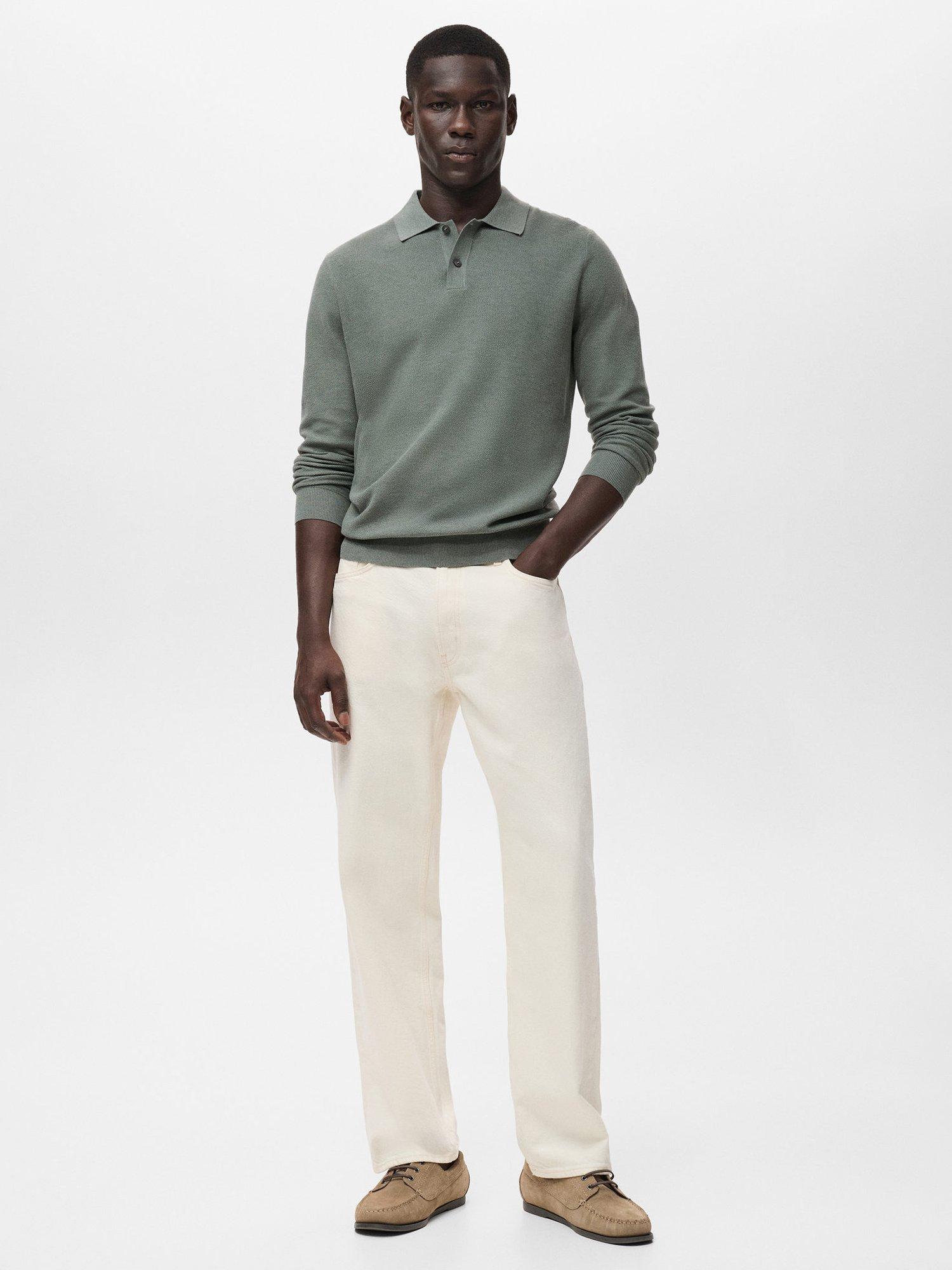 Product image 2 of 8, which shows Mango Tens Long Sleeve Polo Shirt, Medium Green, XXL