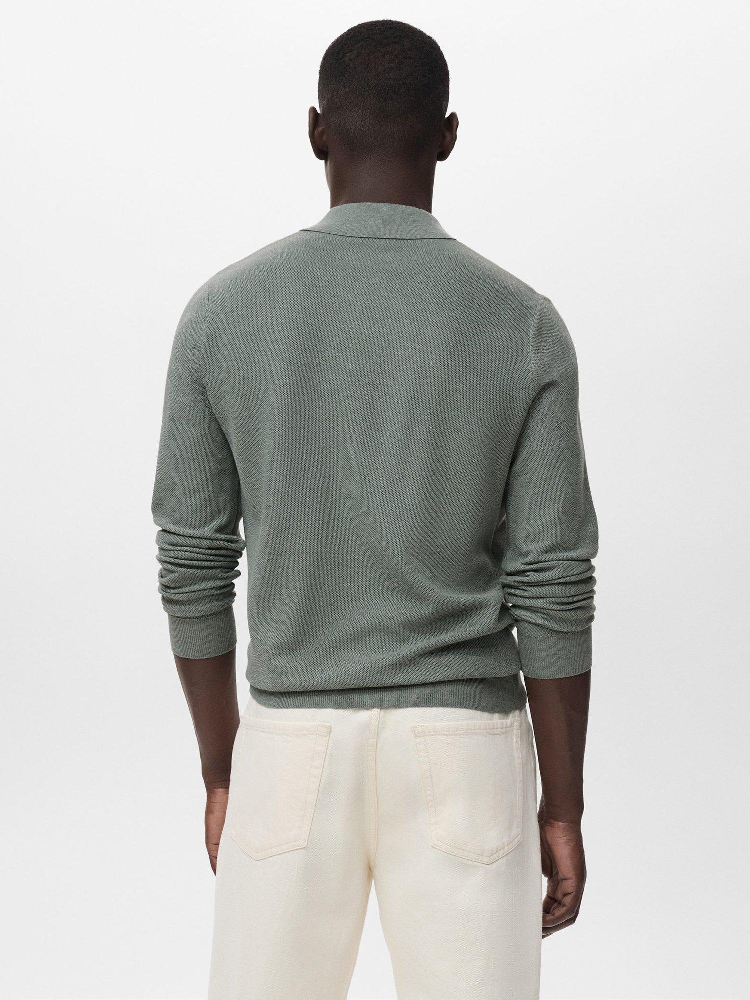 Product image 4 of 8, which shows Mango Tens Long Sleeve Polo Shirt, Medium Green, XXL