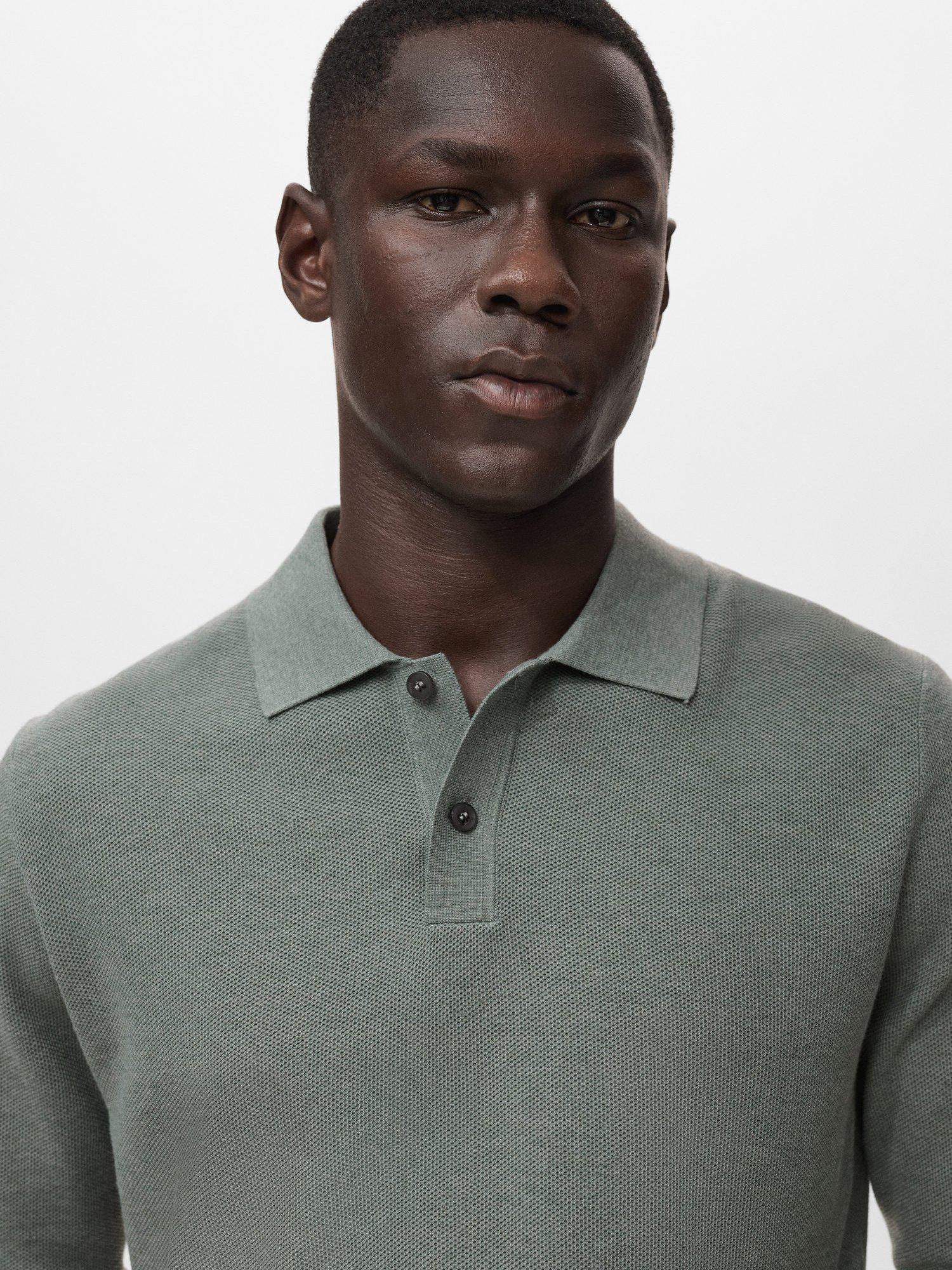 Product image 6 of 8, which shows Mango Tens Long Sleeve Polo Shirt, Medium Green, XXL