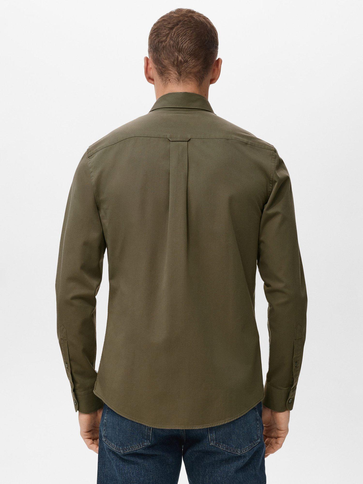 Product image 4 of 9, which shows Mango Cotton Twill Regular Fit Shirt, Medium Brown, S