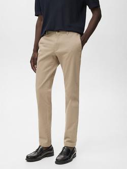 Mango Barna Straight Fit Chinos, Light Beige
