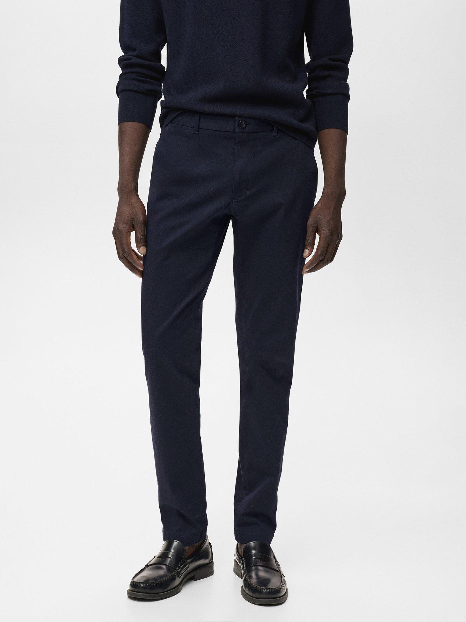 Product image 1 of 8, which shows Mango Barna Straight Fit Chinos, Navy, 30