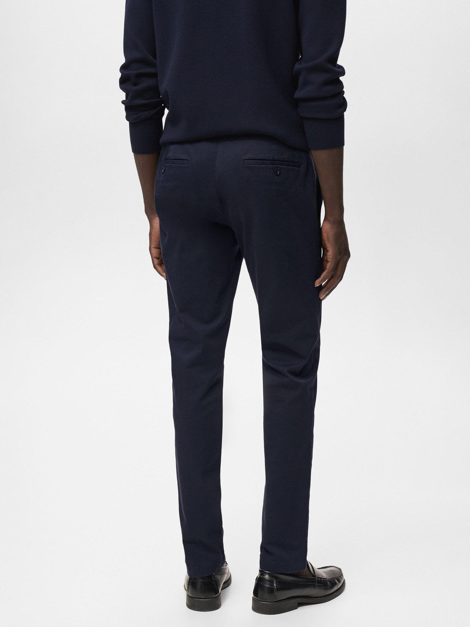 Product image 4 of 8, which shows Mango Barna Straight Fit Chinos, Navy, 30