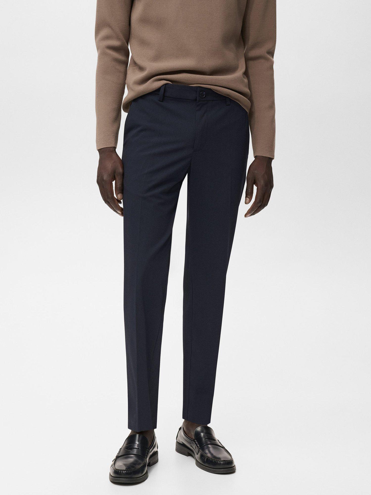 Product image 1 of 8, which shows Mango Bologna Straight Leg Chinos, Navy, 30