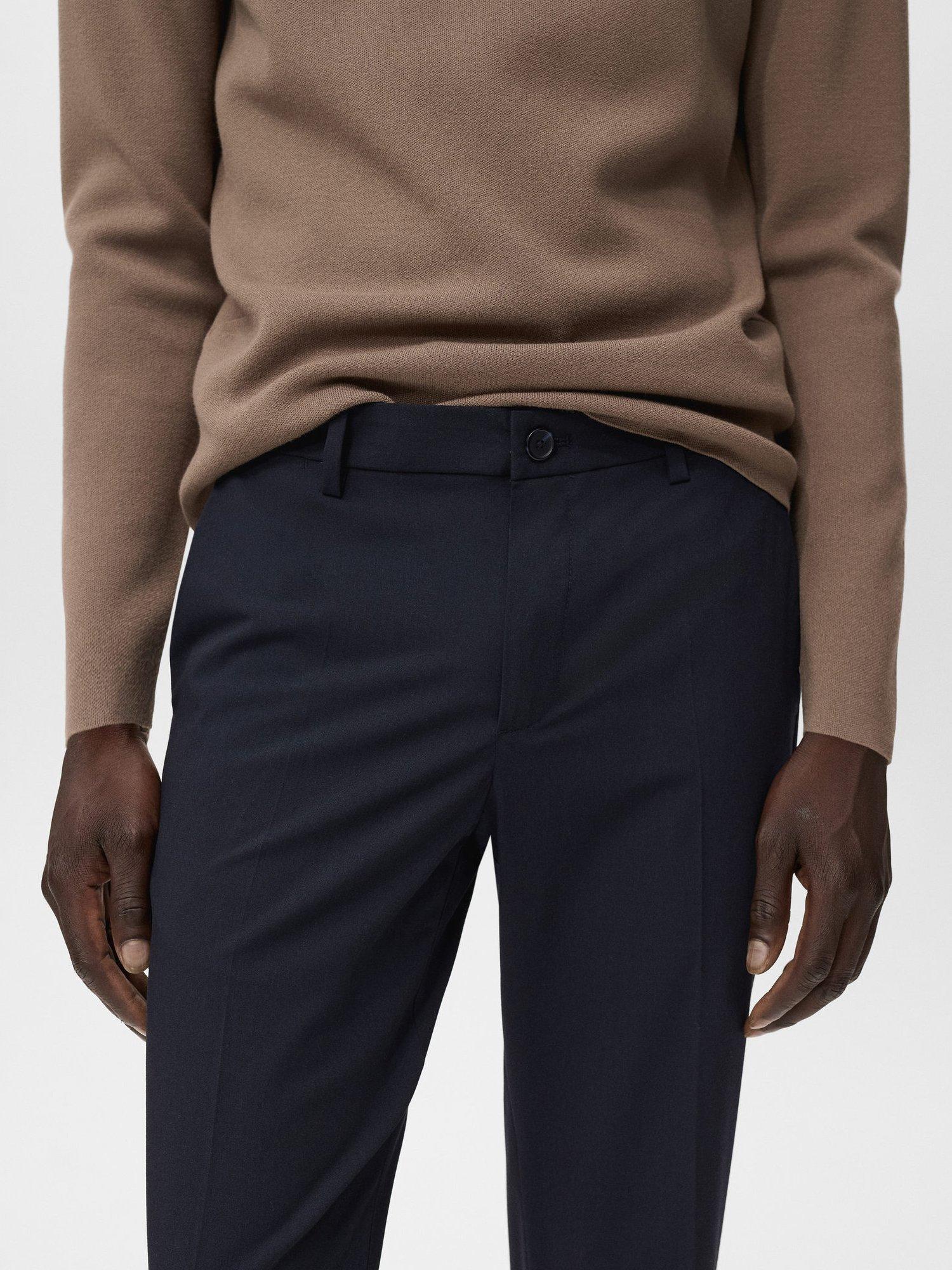 Product image 6 of 8, which shows Mango Bologna Straight Leg Chinos, Navy, 30