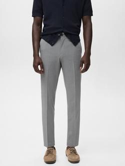 Mango Bologna Cropped Trousers, Light Grey