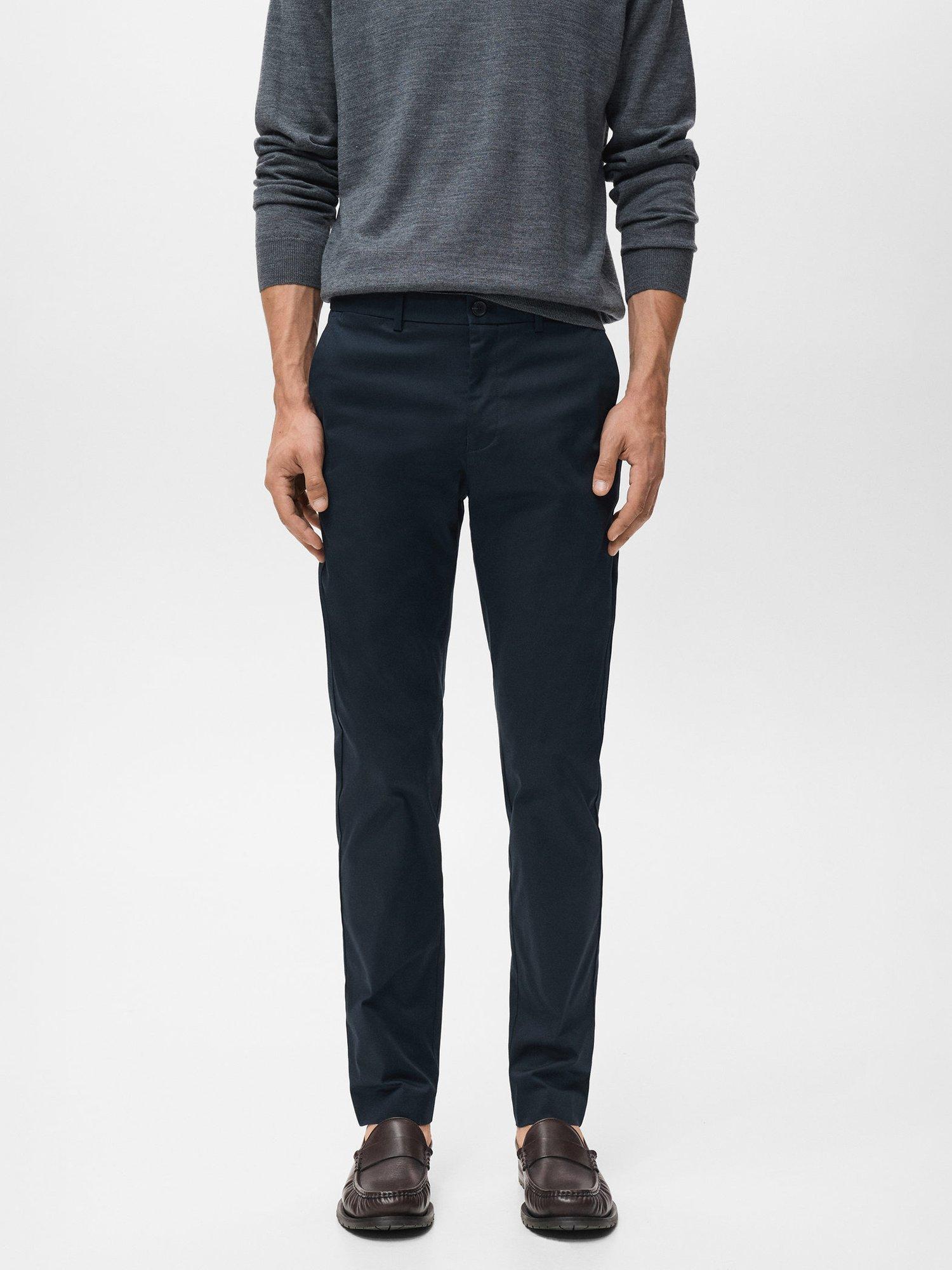 Product image 1 of 8, which shows Mango Dublino Straight Leg Chinos, Dark Blue, 30