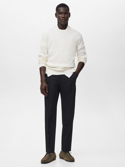 Mango Straight Leg Chinos, Navy - view 2, Navy