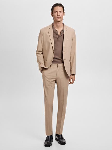 Mango Paris Straight Trousers, Light Beige - view 2, Light Beige