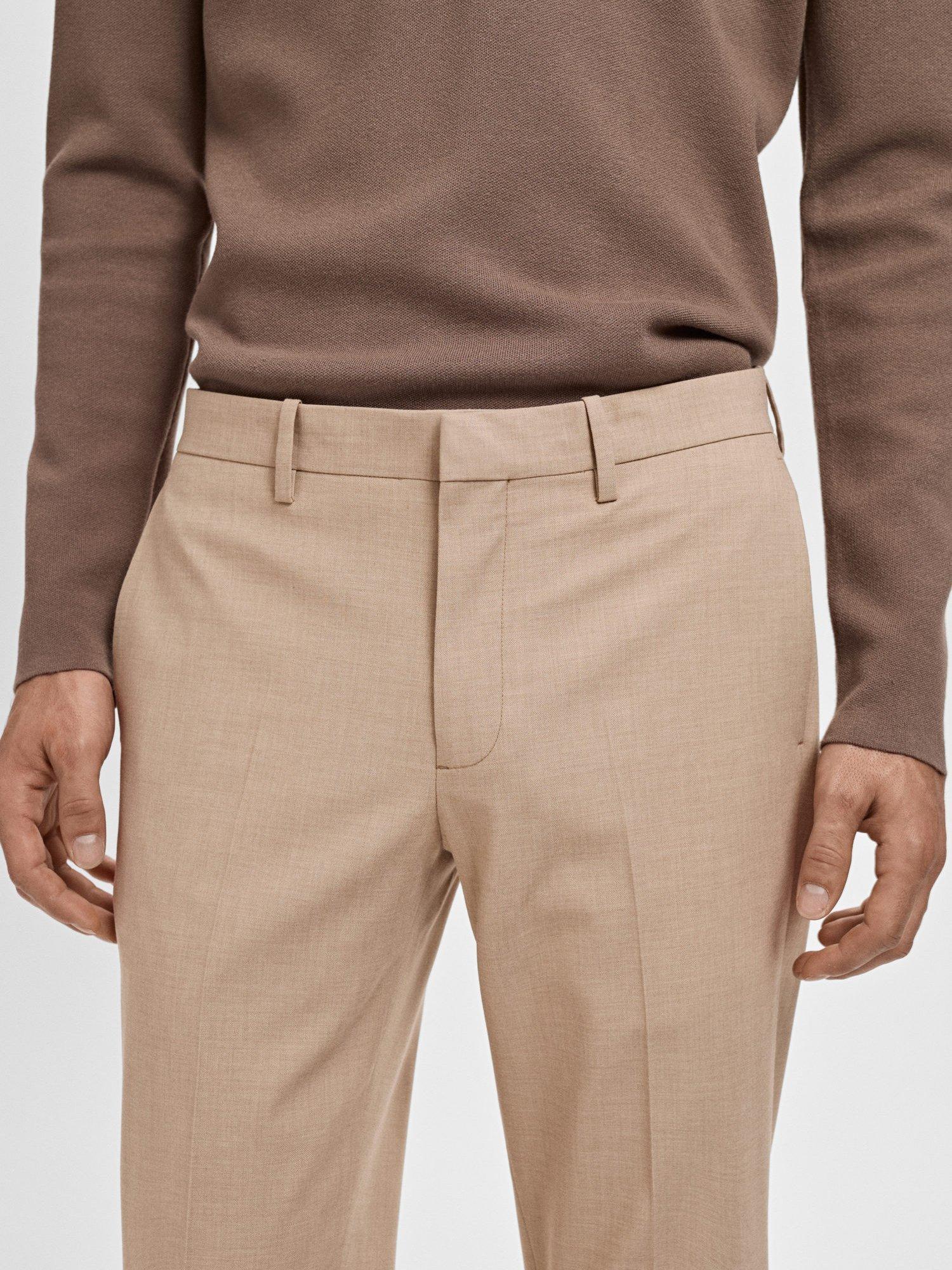 Product image 7 of 8, which shows Mango Paris Straight Trousers, Light Beige, 29