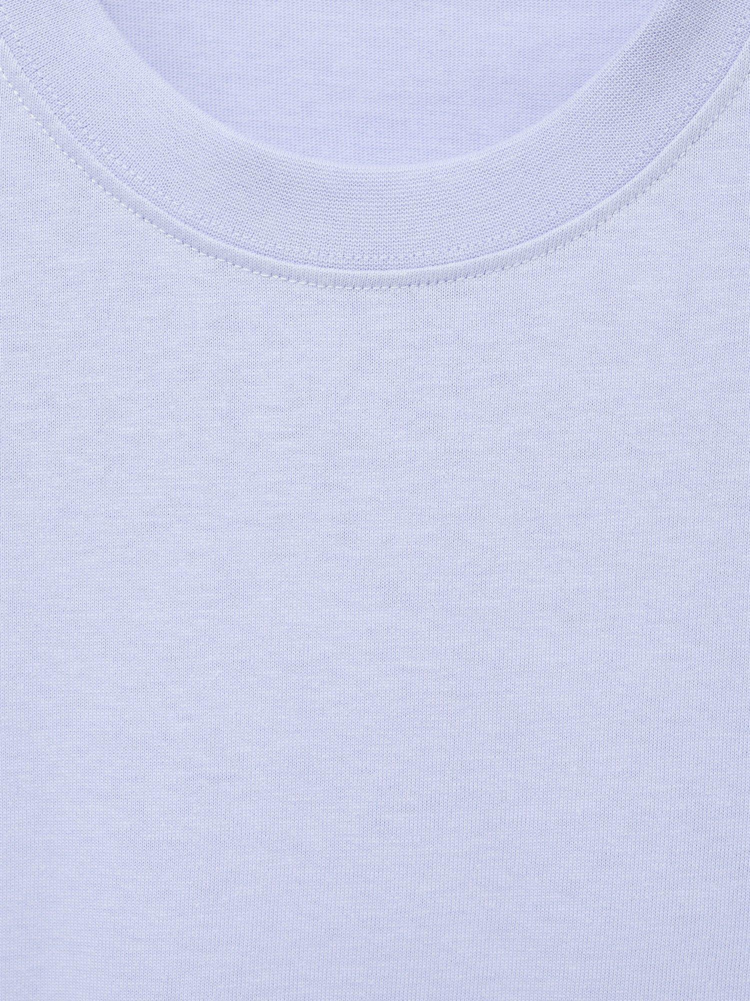 Product image 5 of 9, which shows Mango Anouk Cotton Regular Fit Short Sleeve T-Shirt, Pastel Blue, S