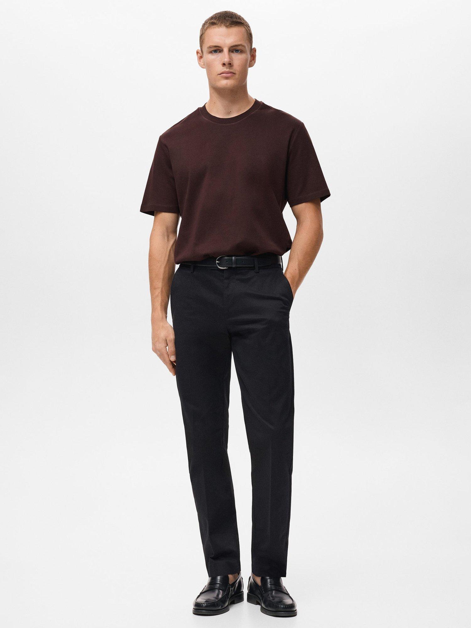 Product image 2 of 8, which shows Mango Kimi Cotton Regular Fit Short Sleeve T-Shirt, Dark Red, XS