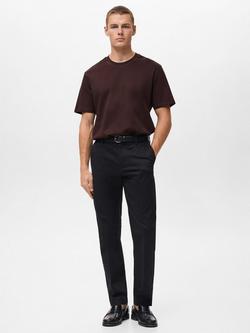 Mango Kimi Cotton Regular Fit Short Sleeve T-Shirt - view 2, Dark Red