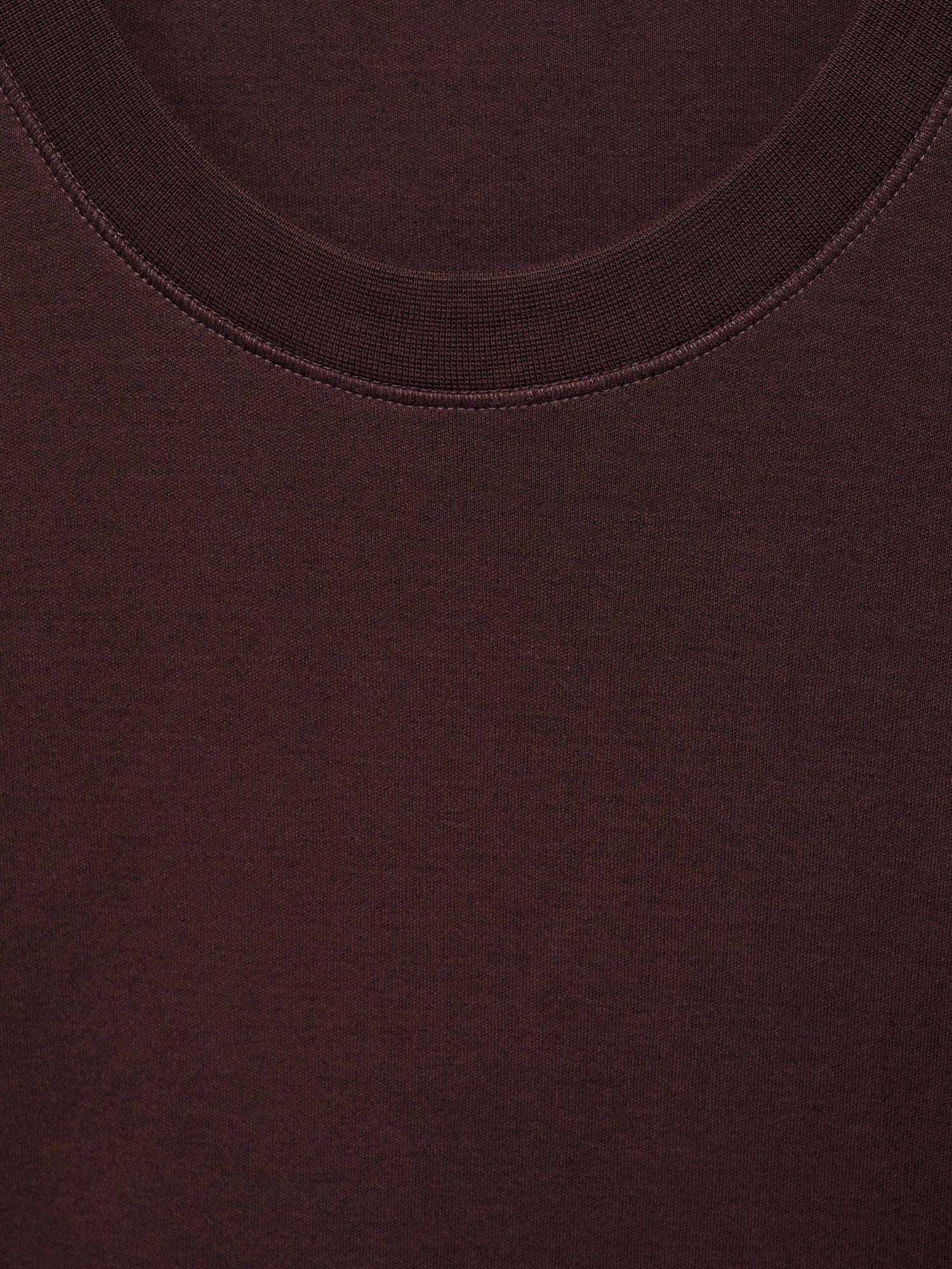 Product image 8 of 8, which shows Mango Kimi Cotton Regular Fit Short Sleeve T-Shirt, Dark Red, XS