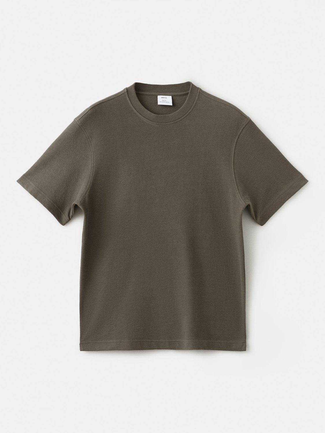 Product image 3 of 8, which shows Mango Roland Cotton T-Shirt, Medium Brown, XS
