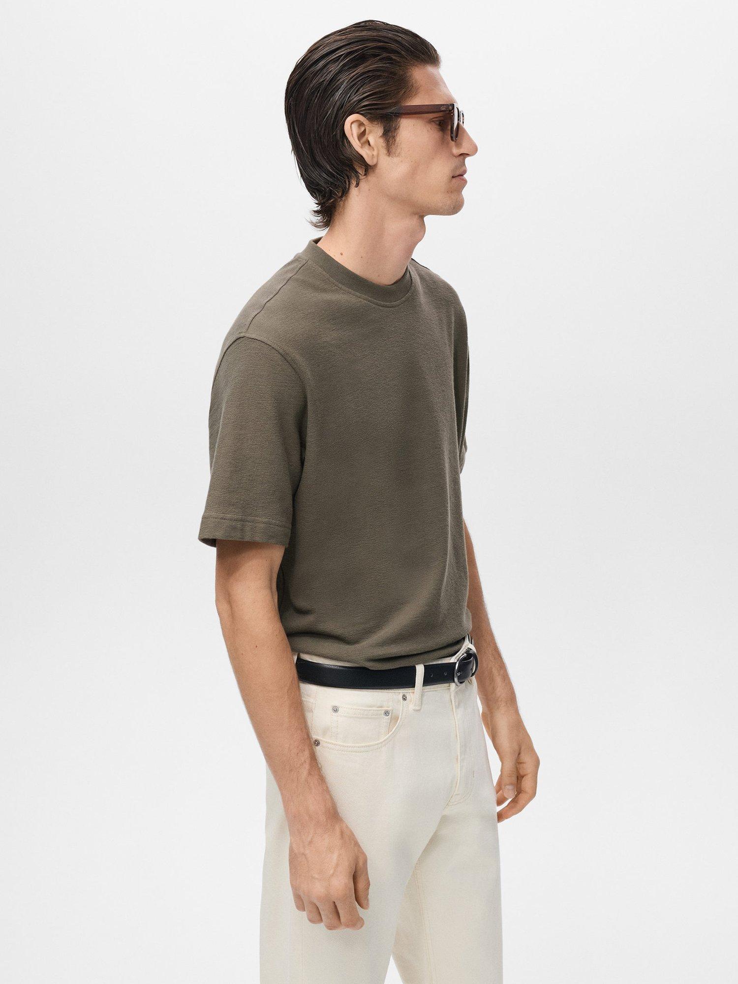 Product image 7 of 8, which shows Mango Roland Cotton T-Shirt, Medium Brown, XS
