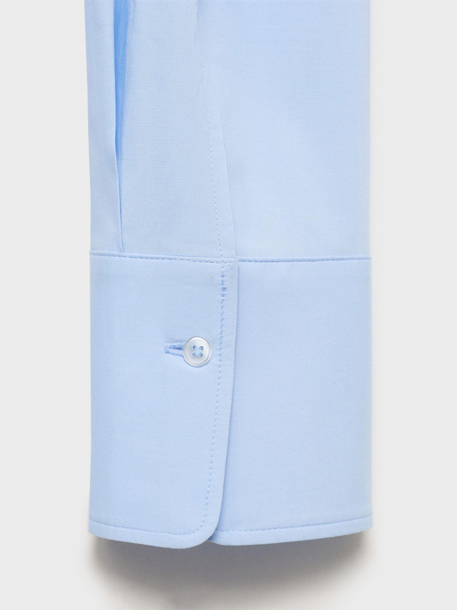 Product image 5 of 7, which shows Mango Sofia Slim Fit Poplin Shirt, Pastel Blue, 10