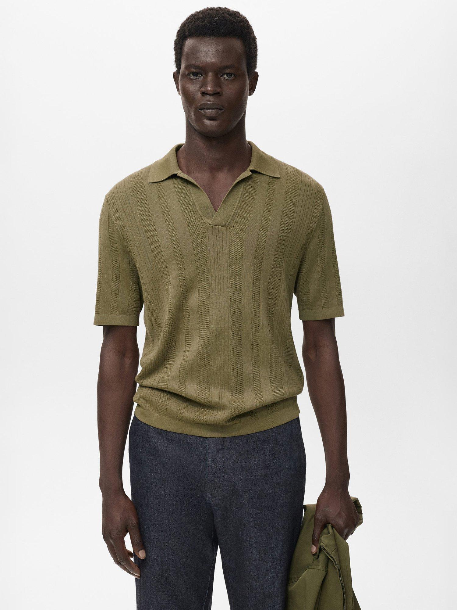 Product image 1 of 8, which shows Mango Manfio Polo Shirt, Khaki, S