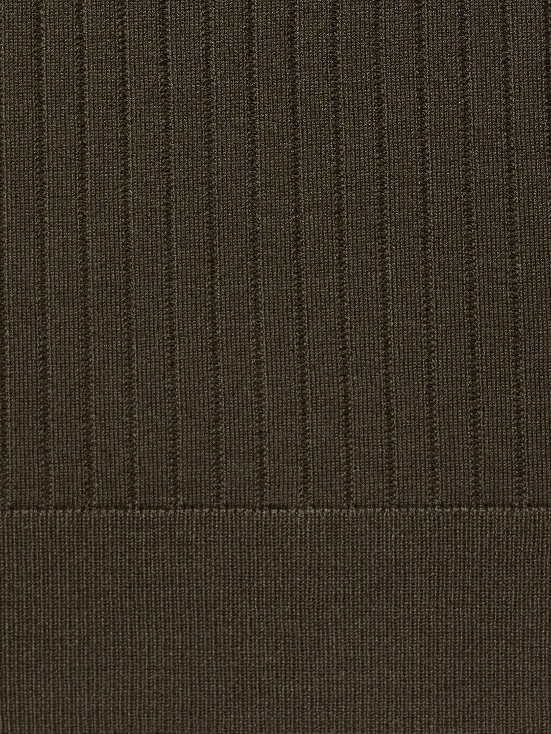 Product image 8 of 8, which shows Mango Taurus Buttonless Long Sleeve Polo Shirt, Brown, M