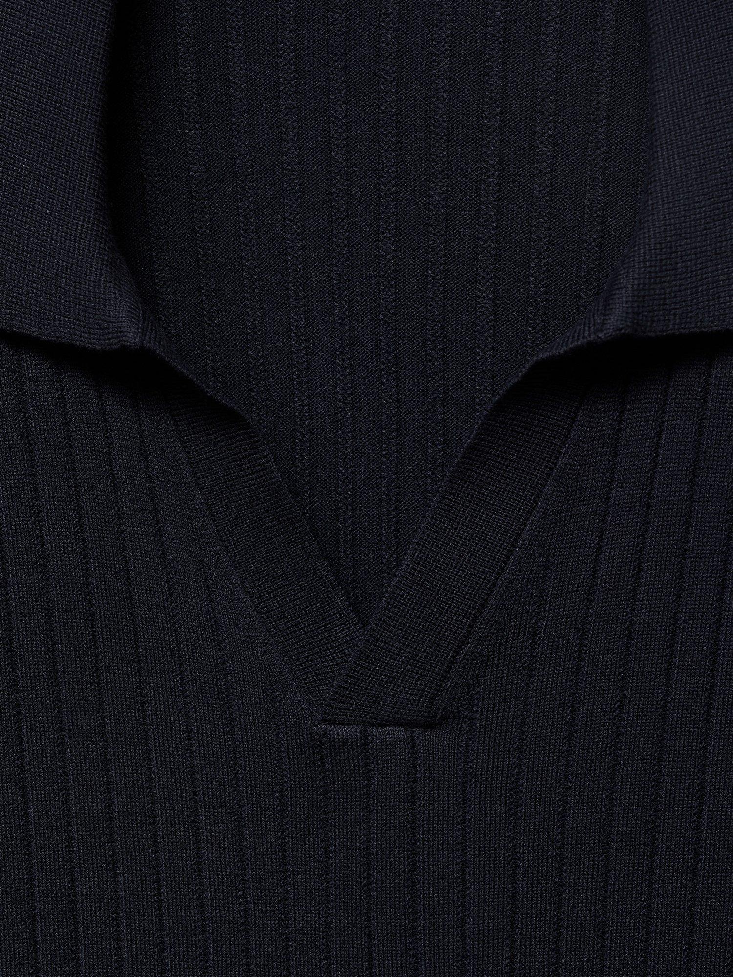 Product image 5 of 11, which shows Mango Taurus Regular Fit Long Sleeve Polo Shirt, Navy, XXL