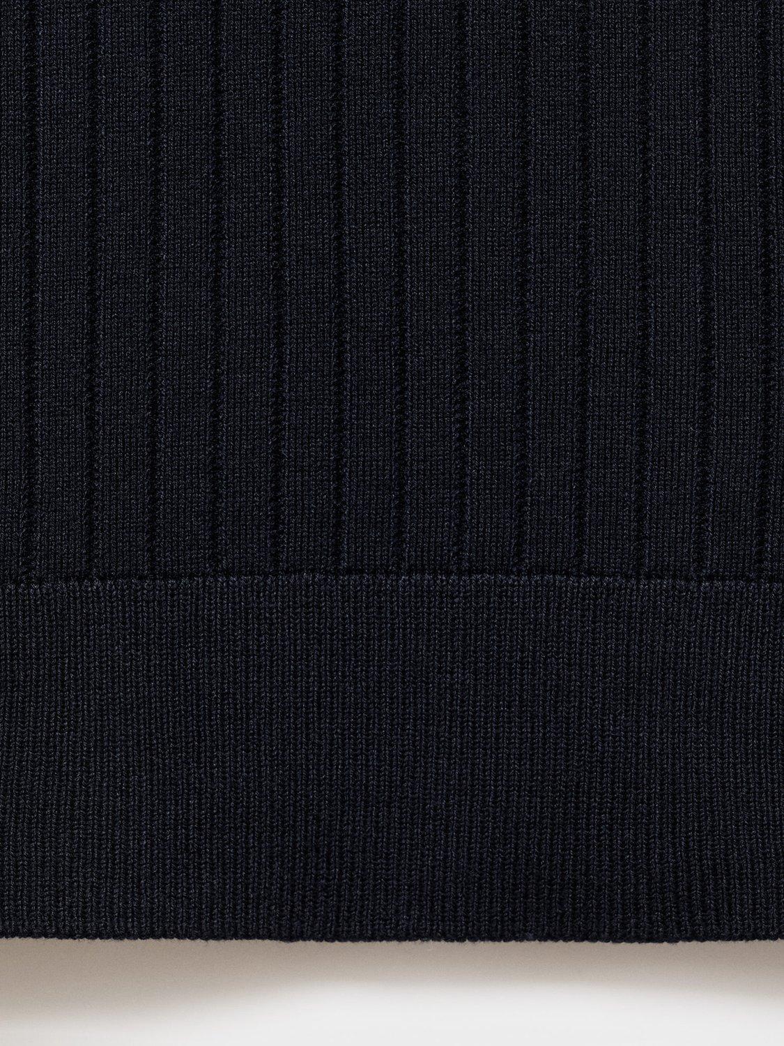 Product image 8 of 11, which shows Mango Taurus Regular Fit Long Sleeve Polo Shirt, Navy, XXL