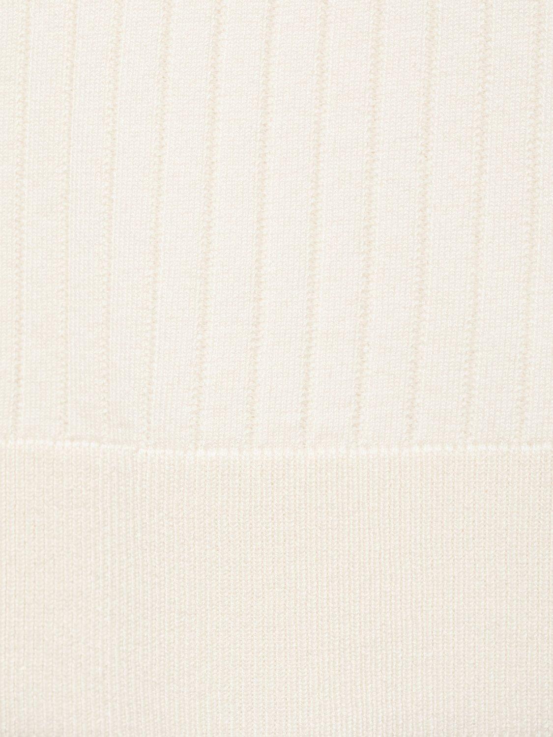 Product image 8 of 8, which shows Mango Taurus Buttonless Long Sleeve Polo Shirt, Natural White, XXL