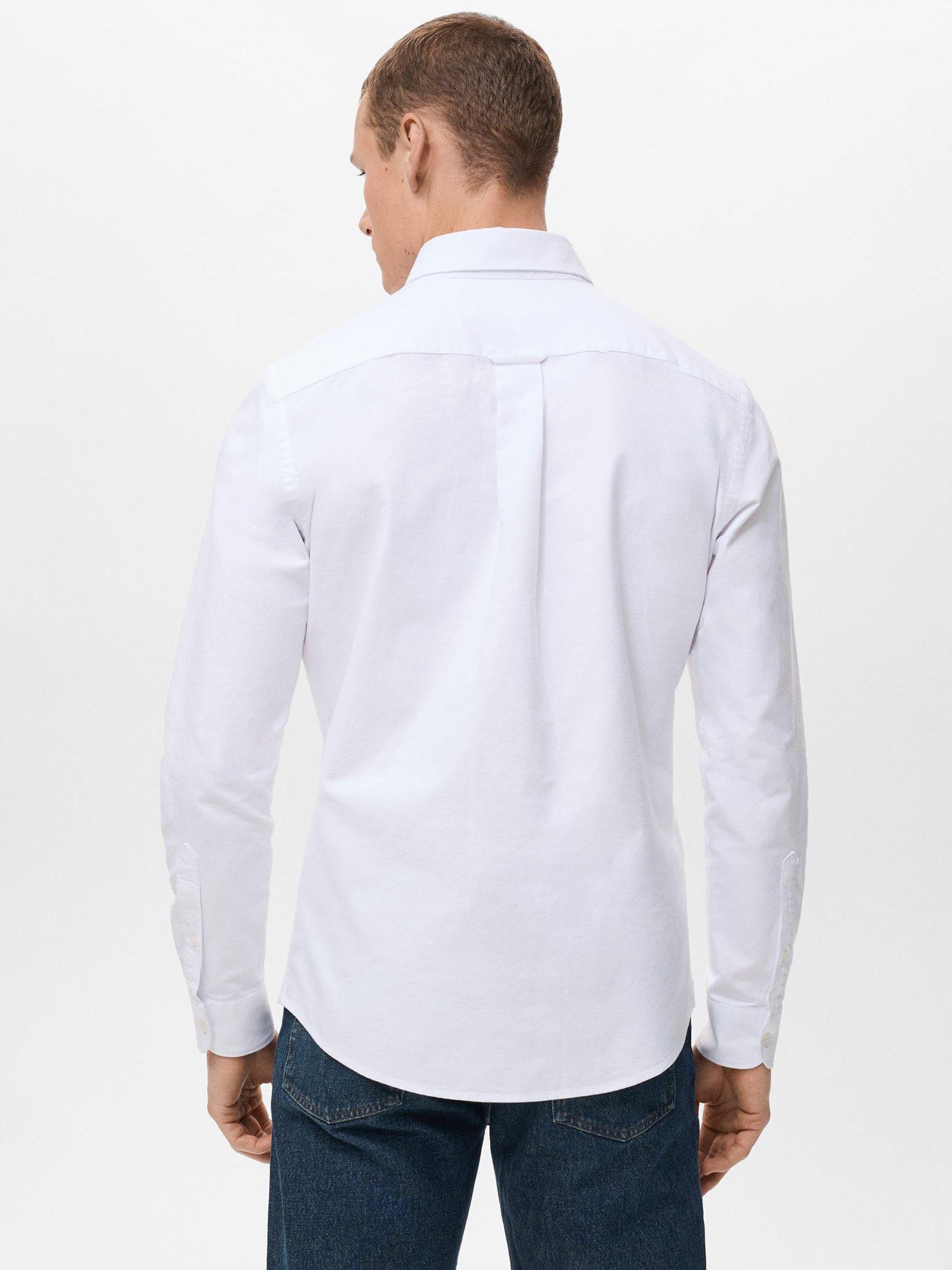 Product image 4 of 8, which shows Mango Cotton Oxford Shirt, White, L