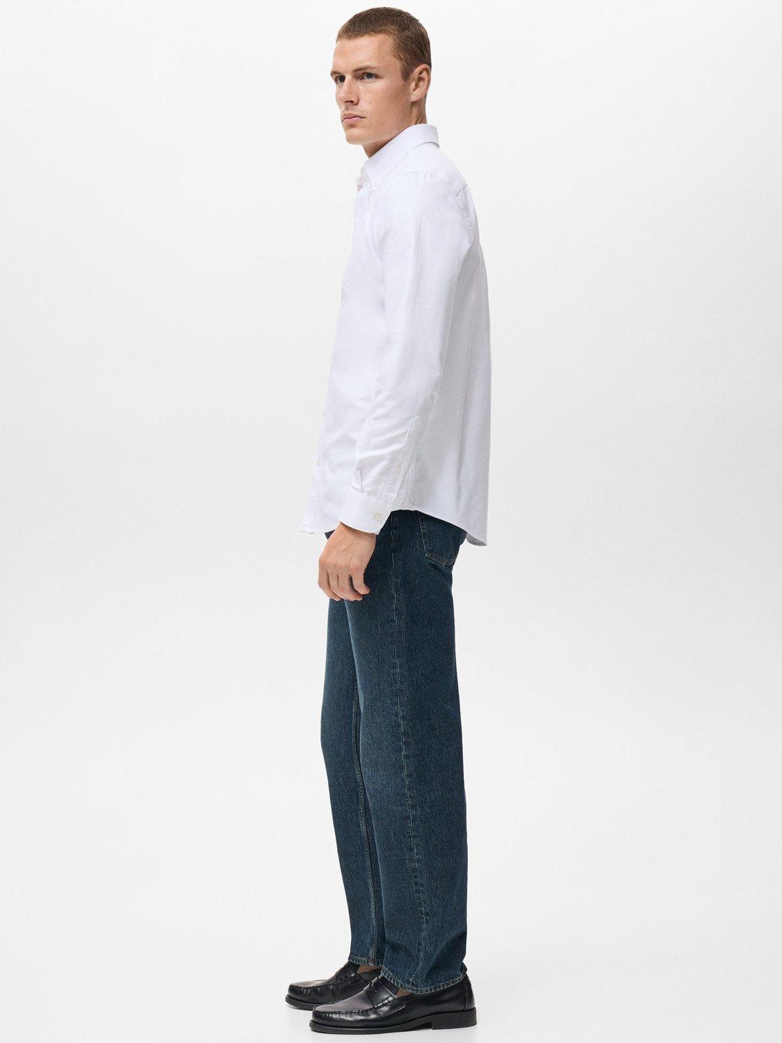 Product image 7 of 8, which shows Mango Cotton Oxford Shirt, White, L