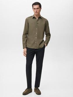 Mango Play Cotton Regular Fit Shirt - view 2, Khaki