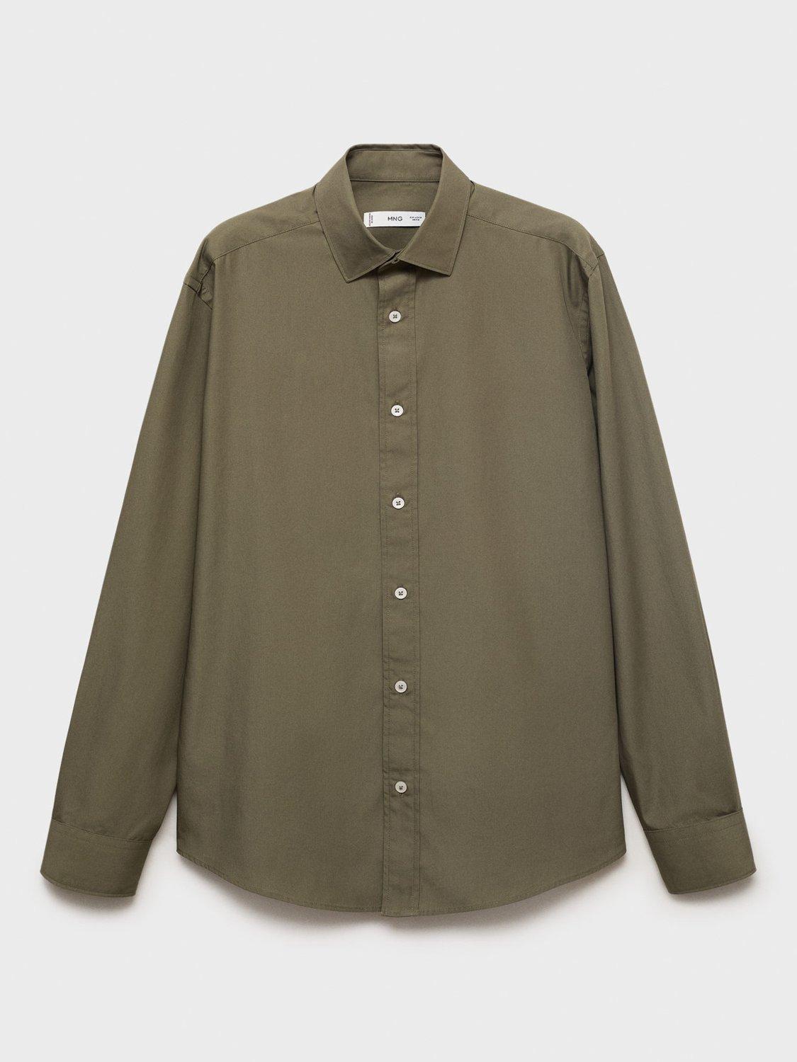 Product image 3 of 8, which shows Mango Play Cotton Regular Fit Shirt, Khaki, L