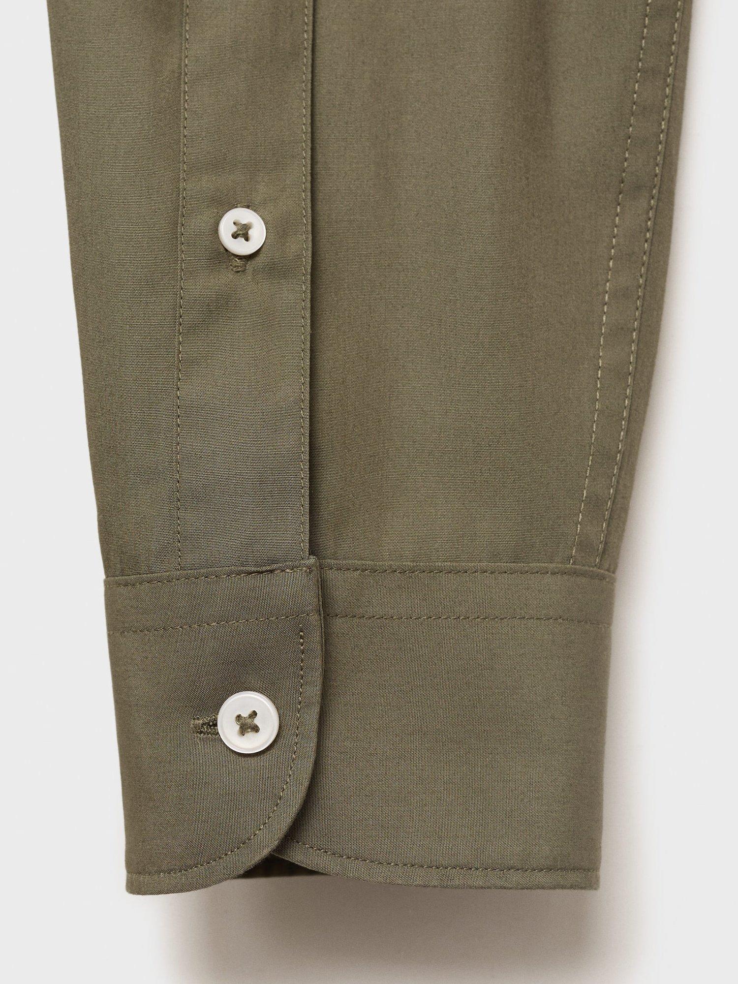 Product image 5 of 8, which shows Mango Play Cotton Regular Fit Shirt, Khaki, L