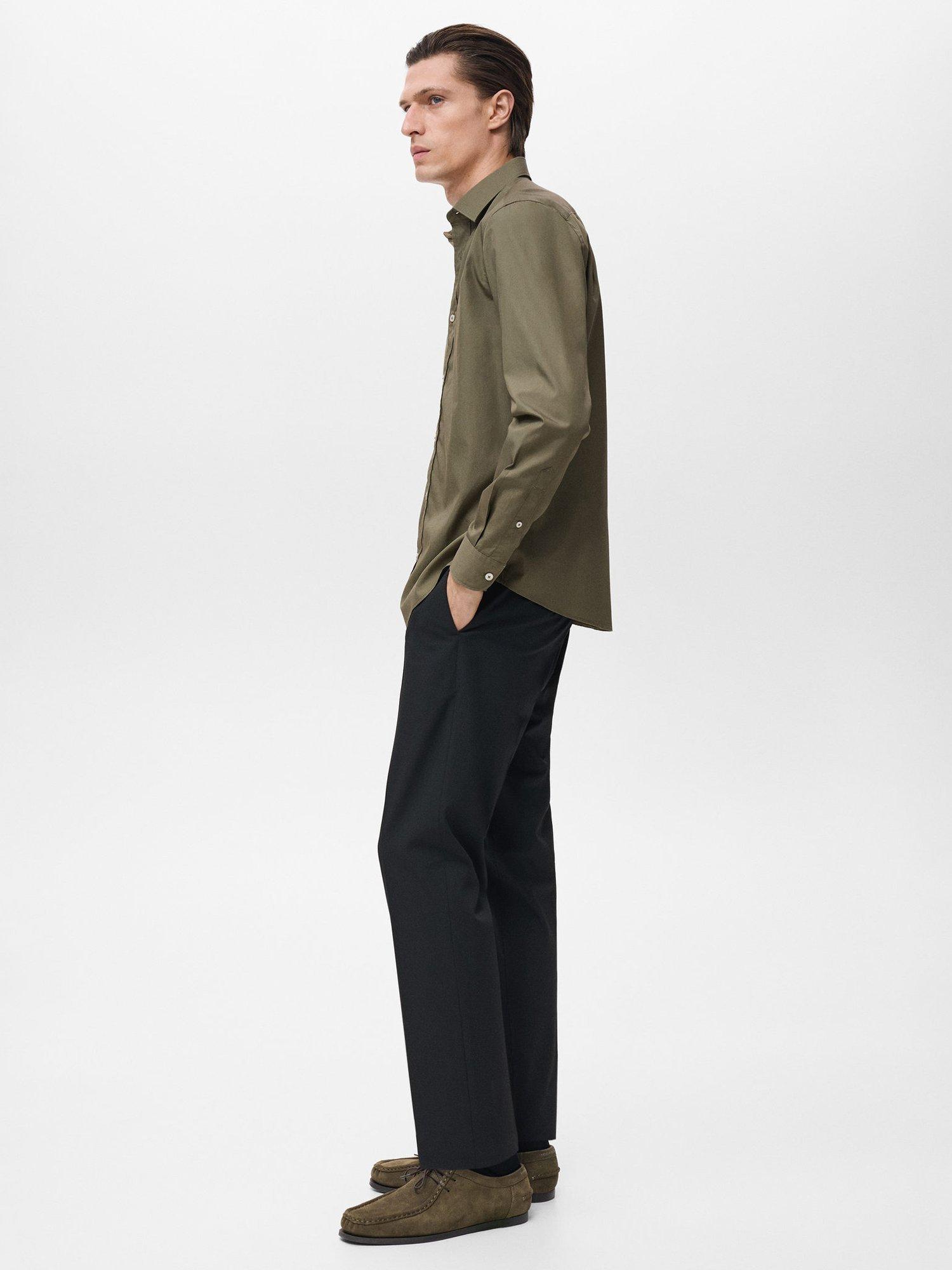 Product image 7 of 8, which shows Mango Play Cotton Regular Fit Shirt, Khaki, L
