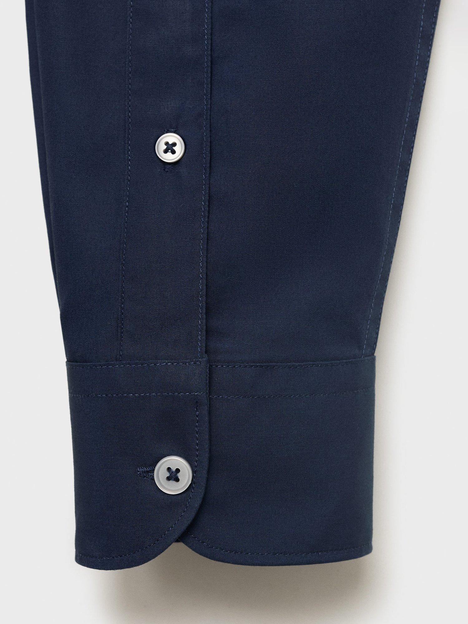 Product image 5 of 8, which shows Mango Play Cotton Regular Fit Shirt, Navy, XS