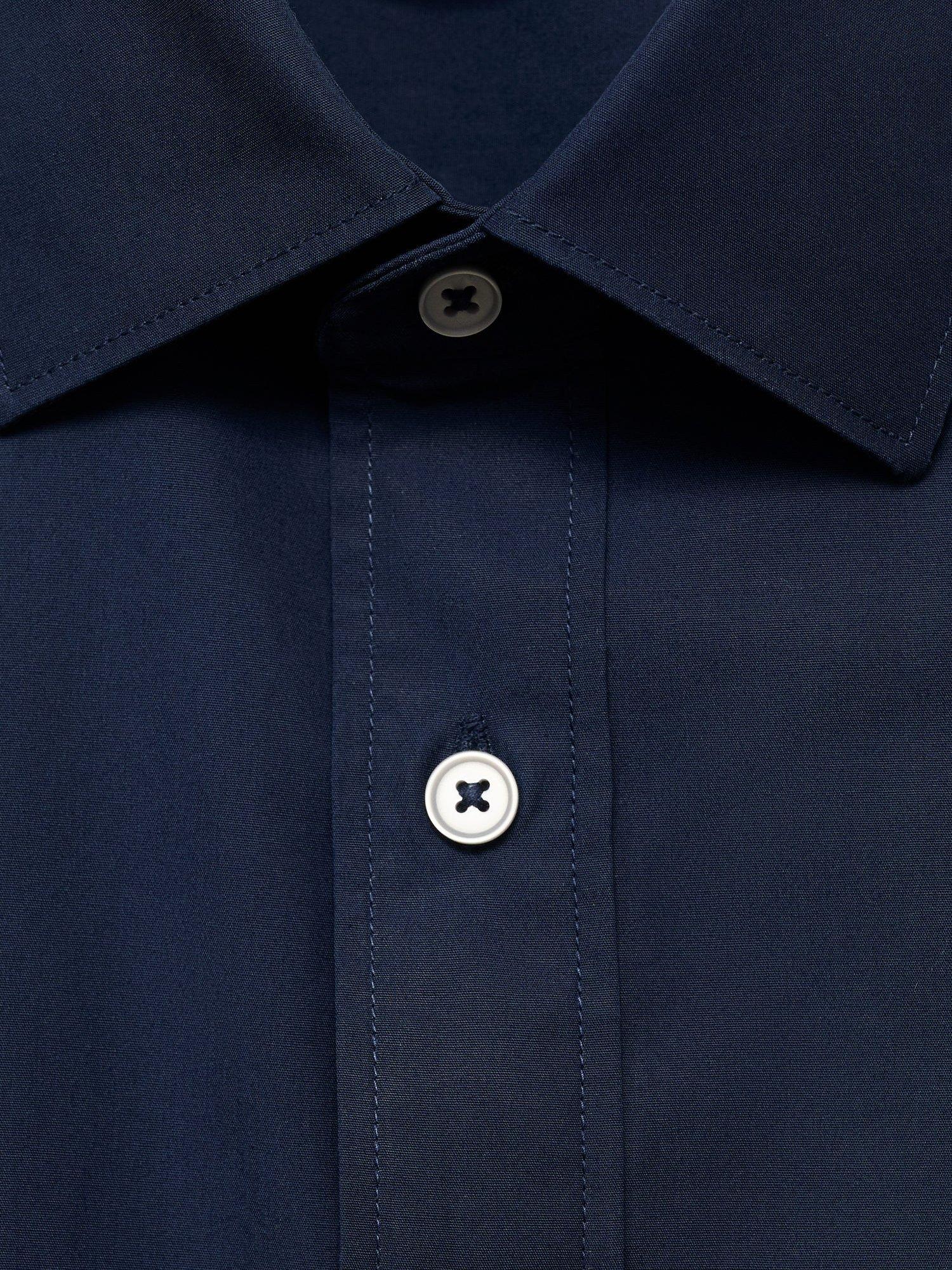 Product image 8 of 8, which shows Mango Play Cotton Regular Fit Shirt, Navy, XS