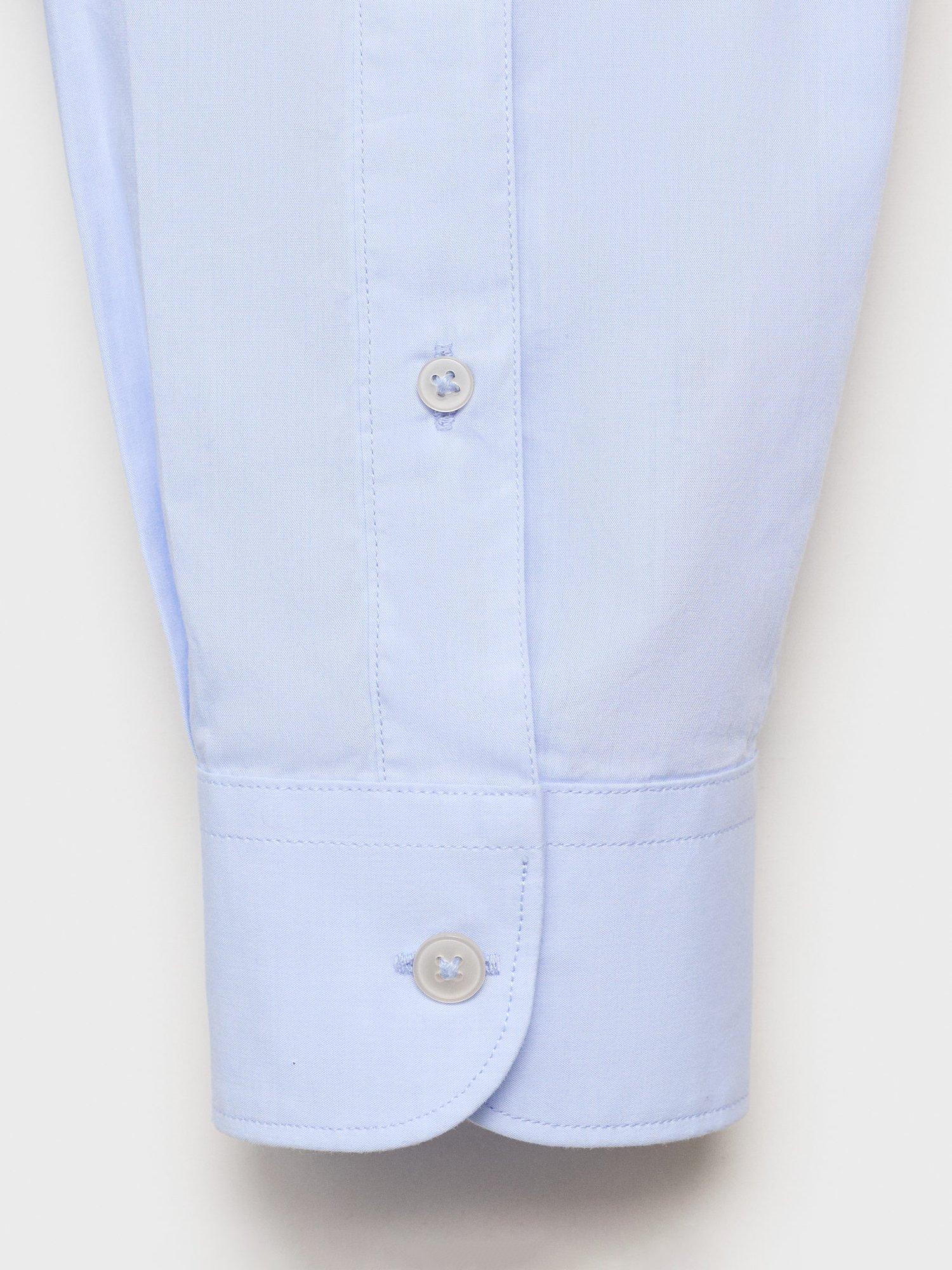 Product image 5 of 8, which shows Mango Play Cotton Regular Fit Shirt, Pastel Blue, XS
