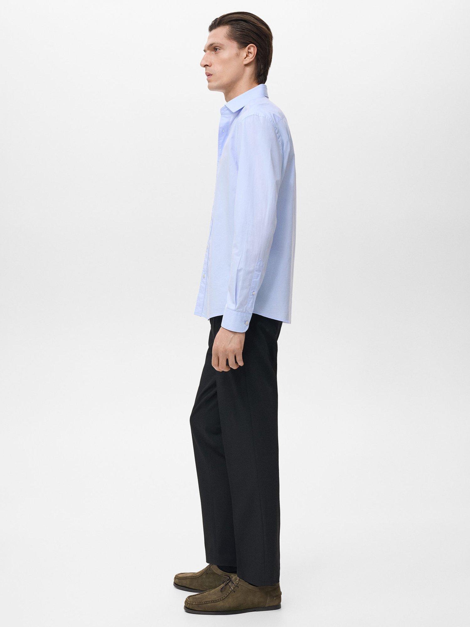 Product image 7 of 8, which shows Mango Play Cotton Regular Fit Shirt, Pastel Blue, XS