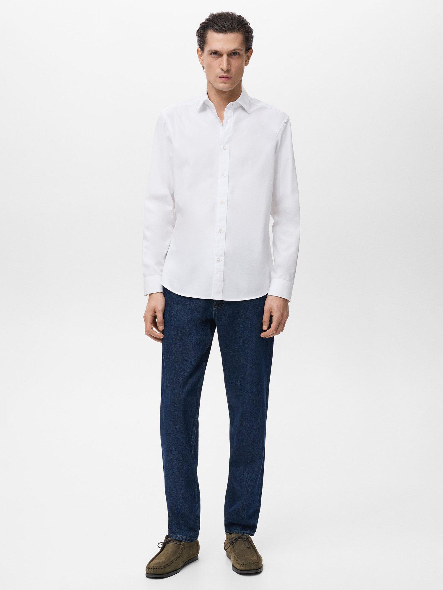 Product image 2 of 8, which shows Mango Play Cotton Regular Fit Shirt, White, XS